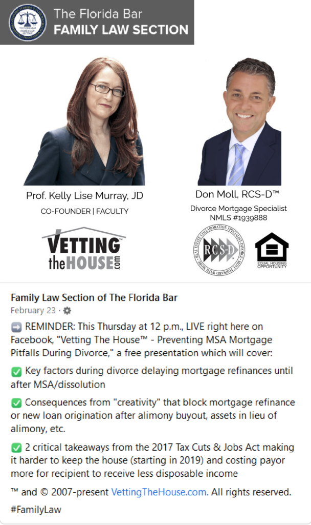 A flyer for the florida family law section.